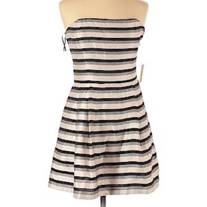 THII Black Stripe Strapless Cocktail Dress